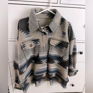 Jacket distressed oversized